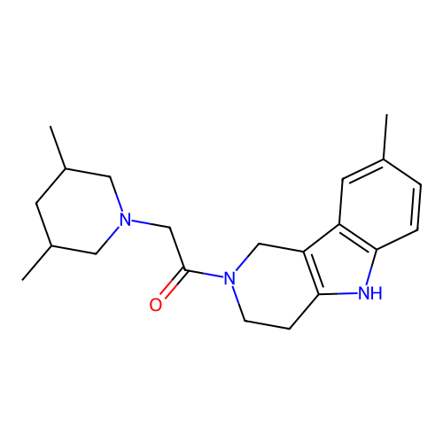 2-(3,5-dimethylpiperidin-1-yl)-1-(8-methyl-1,3,4,5-tetrahydro-2H-pyrido[4,3-b]indol-2-yl)ethanone structure