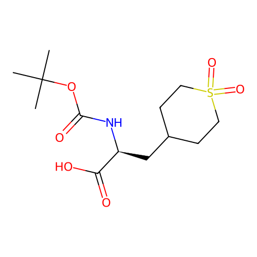 (2S)-2-(tert-butoxycarbonylamino)-3-(1,1-dioxothian-4-yl)propanoic acid structure