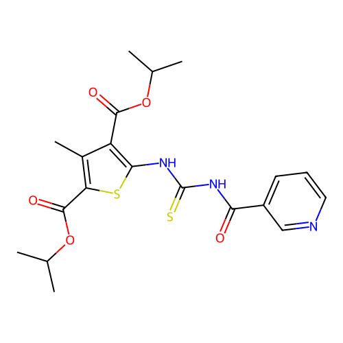 diisopropyl 3-methyl-5-(3-nicotinoylthioureido)thiophene-2,4-dicarboxylate structure