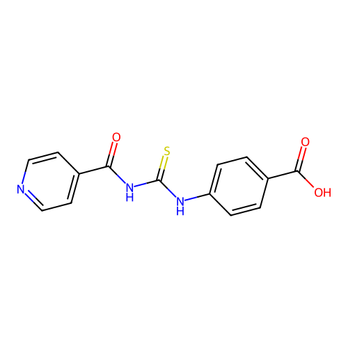 4-{[(Pyridin-4-ylcarbonyl)carbamothioyl]amino}benzoic acid structure