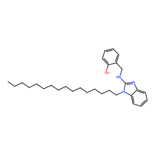 2-{[(1-hexadecyl-1H-benzimidazol-2-yl)amino]methyl}phenol structure
