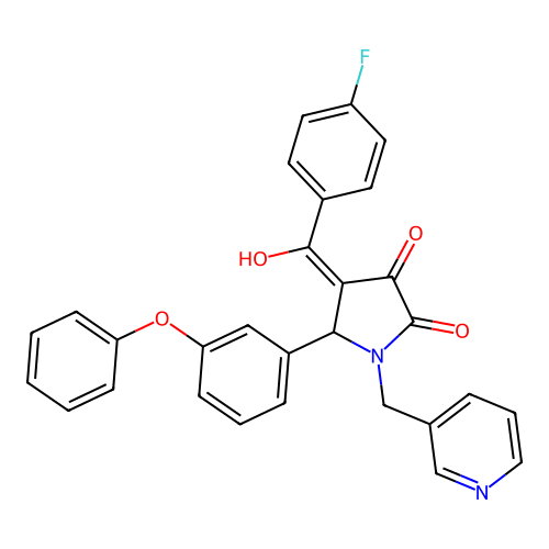 4-(4-fluorobenzoyl)-3-hydroxy-5-(3-phenoxyphenyl)-1-[(pyridin-3-yl)methyl]-2,5-dihydro-1H-pyrrol-2-one structure