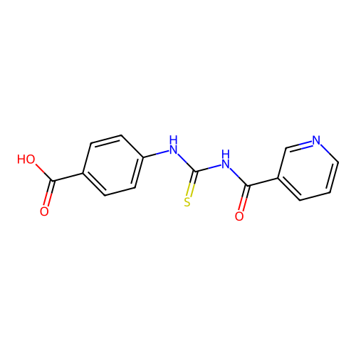 4-[3-(Pyridine-3-carbonyl)-thioureido]-benzoic acid structure