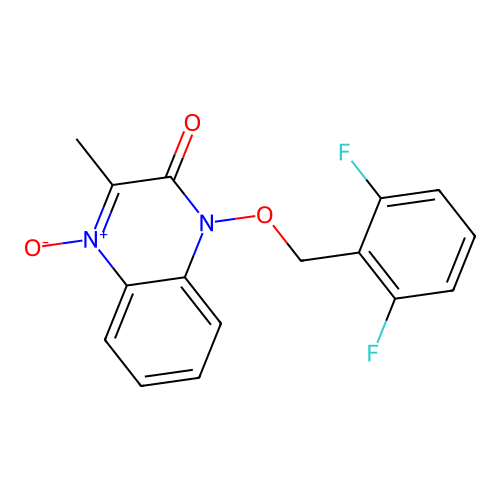 1-[(2,6-difluorobenzyl)oxy]-3-methylquinoxalin-2(1H)-one 4-oxide structure