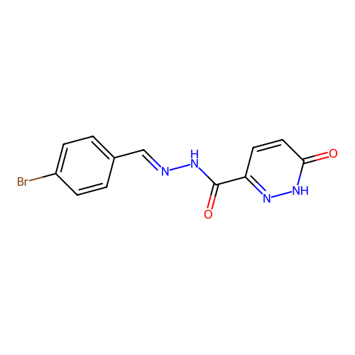 N'-[(E)-(4-bromophenyl)methylidene]-6-oxo-1,6-dihydro-3-pyridazinecarbohydrazide structure
