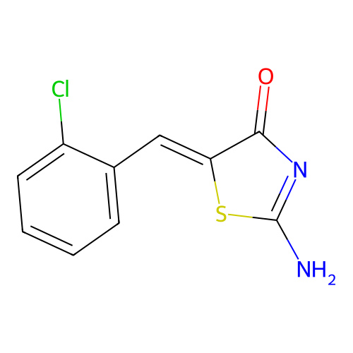 2-Amino-5-[(2-chlorophenyl)methylidene]-1,3-thiazol-4-one structure