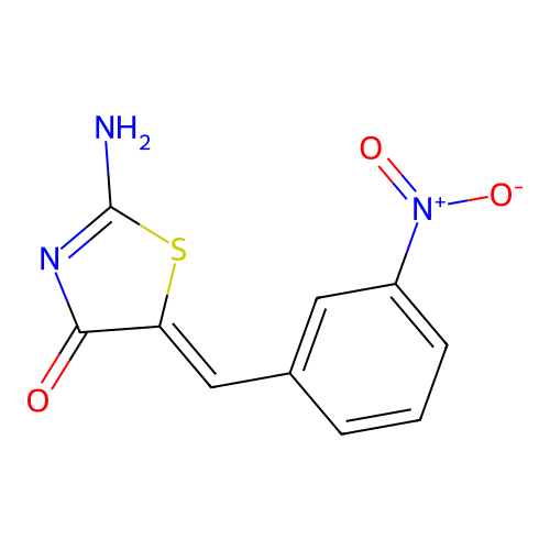 2-Amino-5-[(3-nitrophenyl)methylidene]-1,3-thiazol-4-one structure