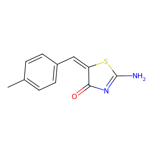 (5E)-2-imino-5-(4-methylbenzylidene)-1,3-thiazolidin-4-one structure