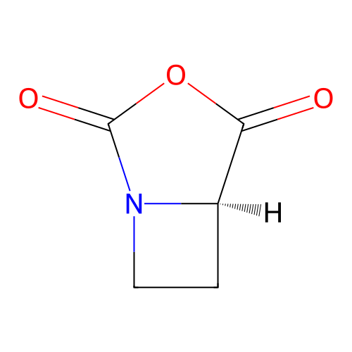 (5R)-3-oxa-1-azabicyclo[3.2.0]heptane-2,4-dione structure