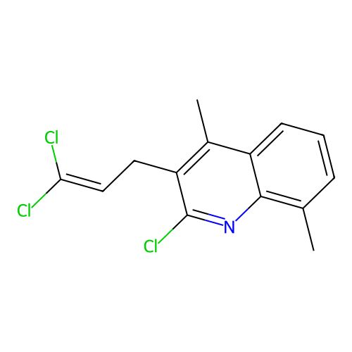 2-Chloro-3-(3,3-dichloroprop-2-en-1-yl)-4,8-dimethylquinoline structure