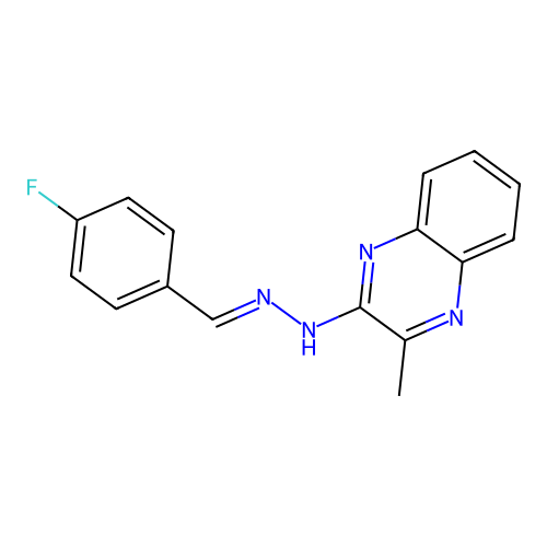 2-[(2E)-2-(4-fluorobenzylidene)hydrazinyl]-3-methylquinoxaline structure