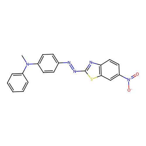 N-methyl-4-[(E)-(6-nitro-1,3-benzothiazol-2-yl)diazenyl]-N-phenylaniline structure