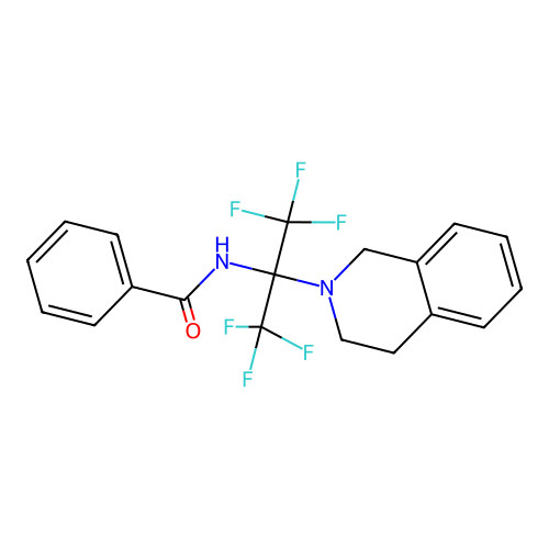 N-(2-(3,4-dihydroisoquinolin-2(1H)-yl)-1,1,1,3,3,3-hexafluoropropan-2-yl)benzamide structure