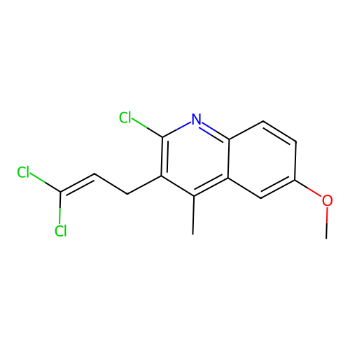 2-Chloro-3-(3,3-dichloroprop-2-en-1-yl)-6-methoxy-4-methylquinoline structure