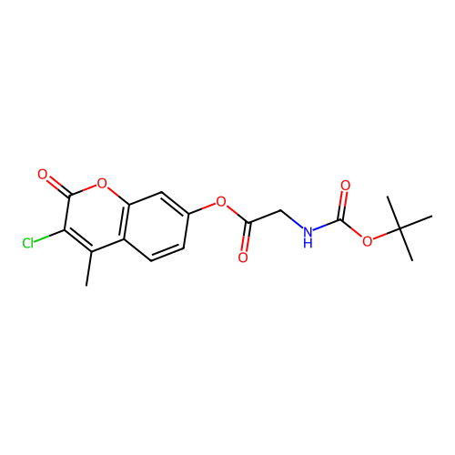 3-chloro-4-methyl-2-oxo-2H-chromen-7-yl N-(tert-butoxycarbonyl)glycinate structure