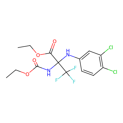 ethyl 2-[(3,4-dichlorophenyl)amino]-N-(ethoxycarbonyl)-3,3,3-trifluoroalaninate structure