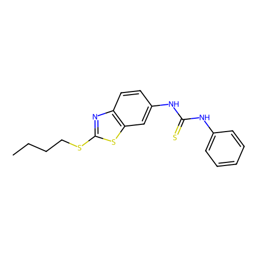 1-(2-(Butylthio)benzo[d]thiazol-6-yl)-3-phenylthiourea structure