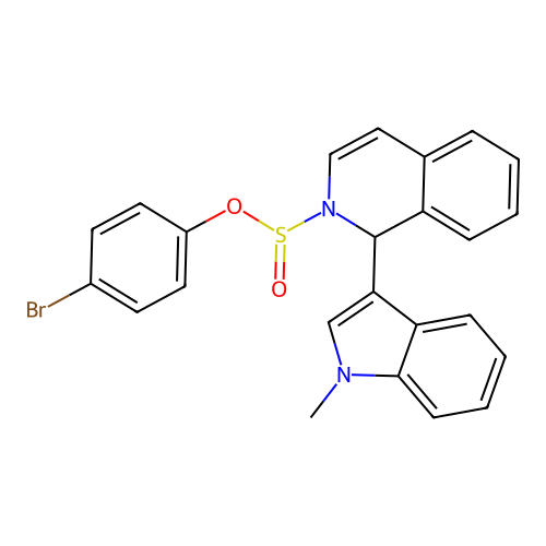 4-bromophenyl 1-(1-methyl-1H-indol-3-yl)isoquinoline-2(1H)-sulfinate structure