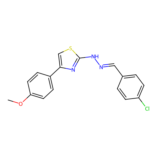 2-[(2E)-2-(4-chlorobenzylidene)hydrazinyl]-4-(4-methoxyphenyl)-1,3-thiazole structure