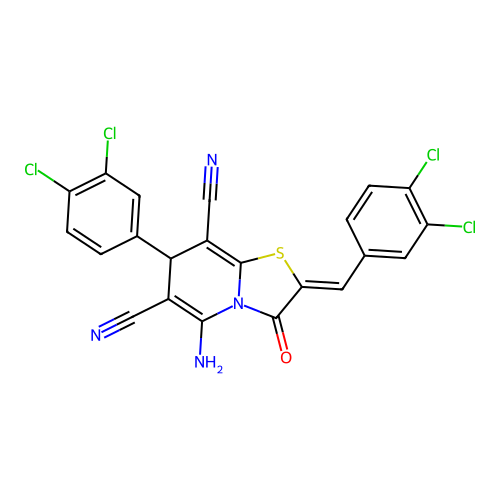 C22H10Cl4N4OS structure