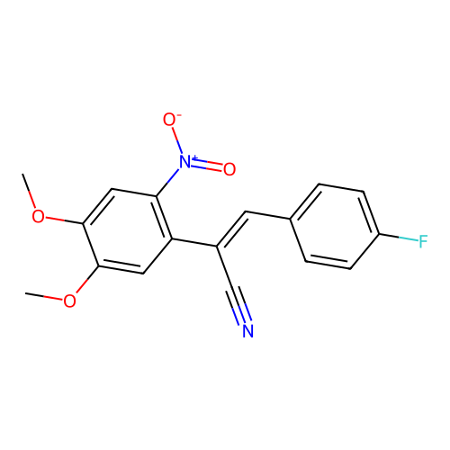 (2Z)-2-(4,5-dimethoxy-2-nitrophenyl)-3-(4-fluorophenyl)prop-2-enenitrile structure