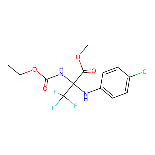 methyl 2-[(4-chlorophenyl)amino]-N-(ethoxycarbonyl)-3,3,3-trifluoroalaninate structure