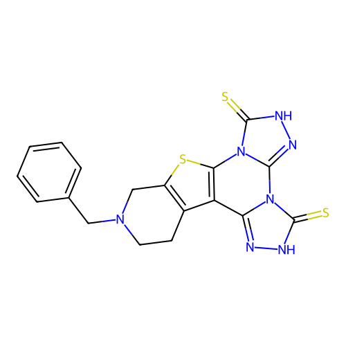 11-benzyl-10,11,12,13-tetrahydropyrido[4',3':4,5]thieno[3,2-e]bis([1,2,4]triazolo)[4,3-a:4',3'-c]pyrimidine-3,7(2H,6H)-dithione structure