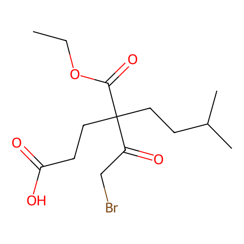 4-(Bromoacetyl)-4-(ethoxycarbonyl)-7-methyloctanoic acid structure