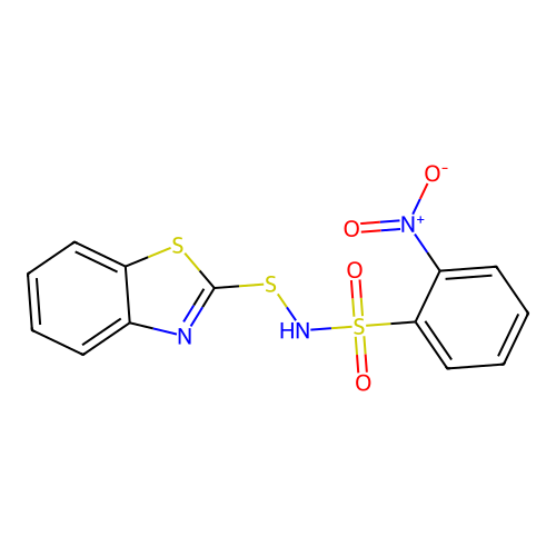 N-(1,3-benzothiazol-2-ylsulfanyl)-2-nitrobenzenesulfonamide structure