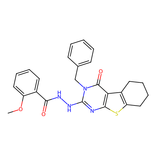 N'-(3-benzyl-4-oxo-3,4,5,6,7,8-hexahydro[1]benzothieno[2,3-d]pyrimidin-2-yl)-2-methoxybenzohydrazide structure