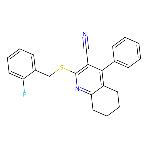 2-[(2-Fluorobenzyl)sulfanyl]-4-phenyl-5,6,7,8-tetrahydroquinoline-3-carbonitrile structure