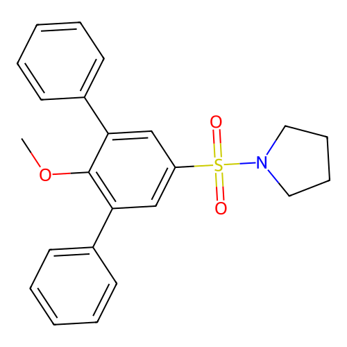 1-[(2'-Methoxy-1,1':3',1''-terphenyl-5'-yl)sulfonyl]pyrrolidine structure
