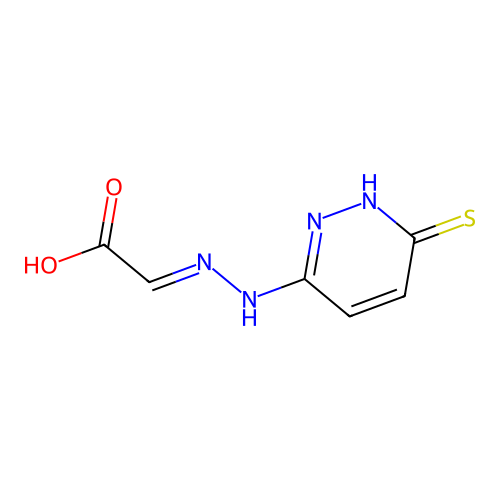 (2E)-[2-(6-sulfanylpyridazin-3-yl)hydrazinylidene]ethanoic acid structure