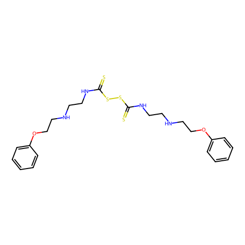 1,1'-[(7,10-dithioxo-8,9-dithia-3,6,11,14-tetraazahexadecane-1,16-diyl)bis(oxy)]dibenzene structure