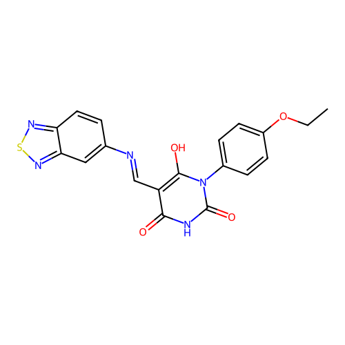 (5Z)-5-[(2,1,3-benzothiadiazol-5-ylamino)methylidene]-1-(4-ethoxyphenyl)-1,3-diazinane-2,4,6-trione structure