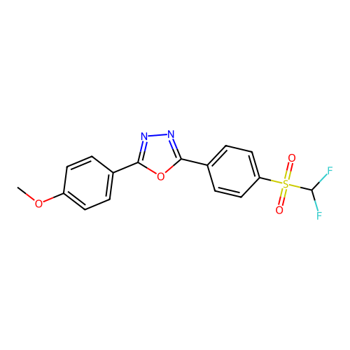 2-[4-(Difluoromethylsulfonyl)phenyl]-5-(4-methoxyphenyl)-1,3,4-oxadiazole structure