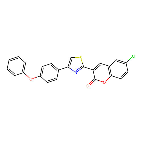 6-chloro-3-[4-(4-phenoxyphenyl)-1,3-thiazol-2-yl]-2H-chromen-2-one structure
