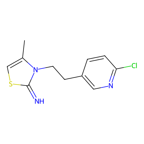 3-[2-(6-Chloro-3-pyridinyl)ethyl]-4-methyl-1,3-thiazol-2-imine structure