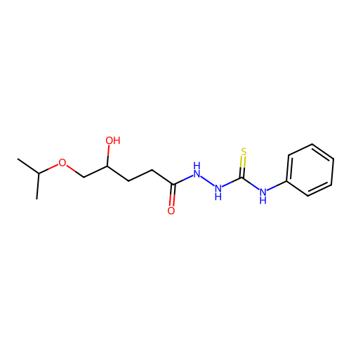 2-(4-hydroxy-5-isopropoxypentanoyl)-N-phenylhydrazinecarbothioamide structure