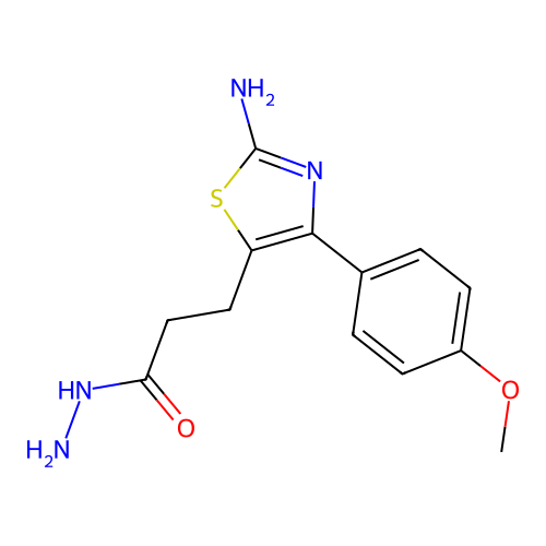 3-[2-Amino-4-(4-methoxyphenyl)-1,3-thiazol-5-yl]propanehydrazide structure