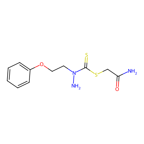 2-Amino-2-oxoethyl 1-(2-phenoxyethyl)hydrazinecarbodithioate structure