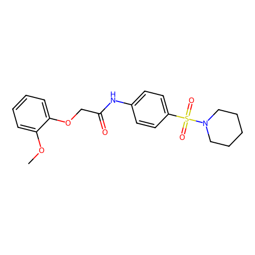 2-(2-methoxyphenoxy)-N-[4-(piperidin-1-ylsulfonyl)phenyl]acetamide structure