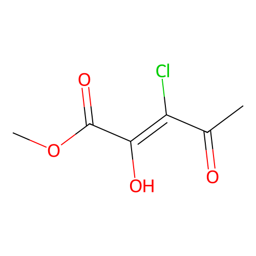 Methyl 3-chloro-2-hydroxy-4-oxo-pent-2-enoate structure