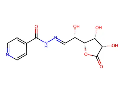 Glucurono-1,4-lactone isonicotinoylhydrazone structure