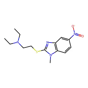 Benzimidazole, 2-(2-(diethylamino)ethylthio)-1-methyl-5-nitro- structure