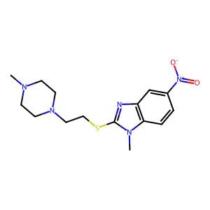 Benzimidazole, 1-methyl-2-(2-(4-methyl-1-piperazinyl)ethylthio)-5-nitro- structure