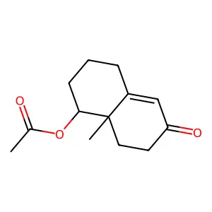 8a-Methyl-6-oxo-1,2,3,4,6,7,8,8a-octahydronaphthalen-1-yl acetate structure