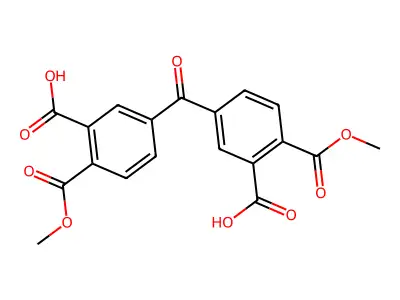 Dimethyl dihydrogen 4,4'-carbonylbisphthalate structure