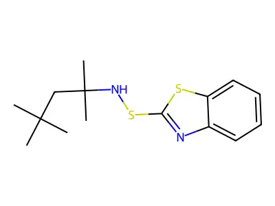 N-(1,1,3,3-Tetramethylbutyl)benzothiazole-2-sulphenamide structure