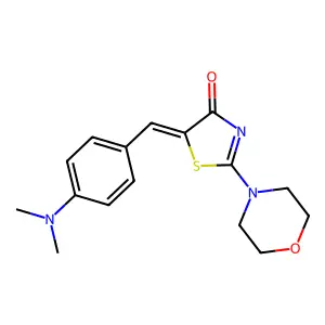 (E)-5-(4-(dimethylamino)benzylidene)-2-morpholinothiazol-4(5H)-one structure